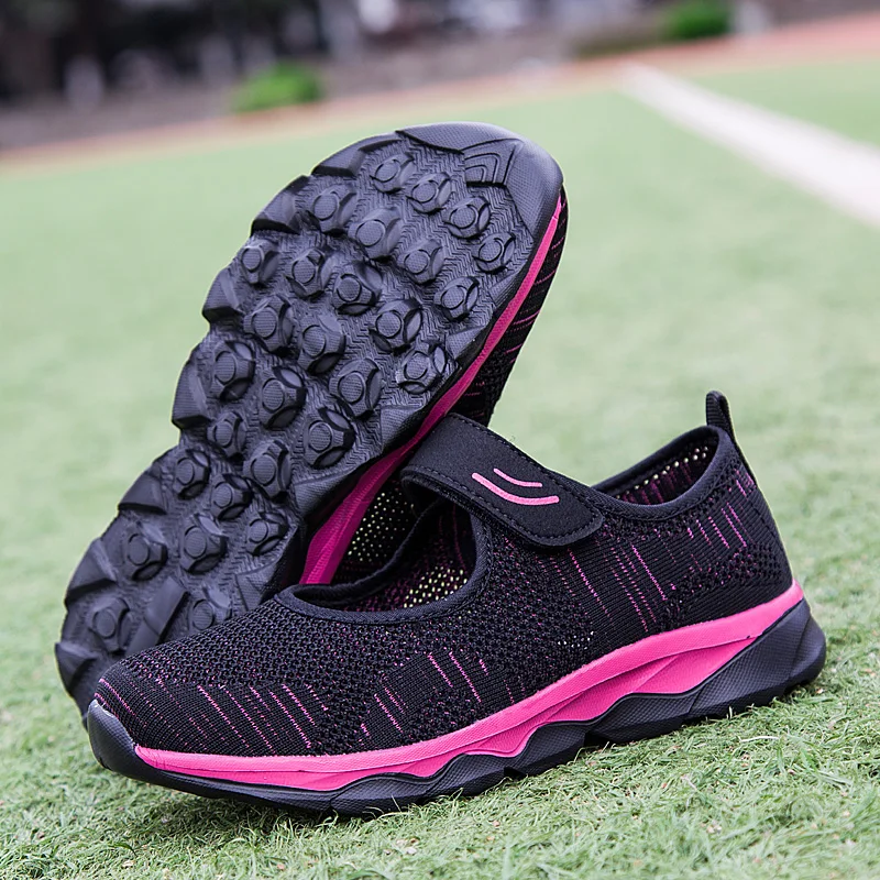 Женская Повседневная модная дышащая прогулочная сетчатая летняя спортивная обувь на плоской подошве женская спортивная обувь