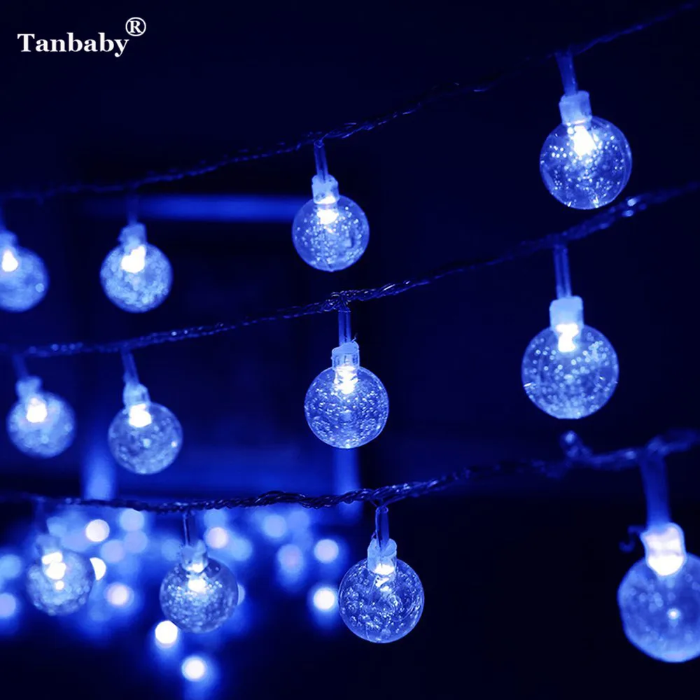

Tanbaby Waterproof 10M 100PCS Crystal Ball LED String Light 220V Outdoor Globe Fairy String Light For Christmas Wedding Garland