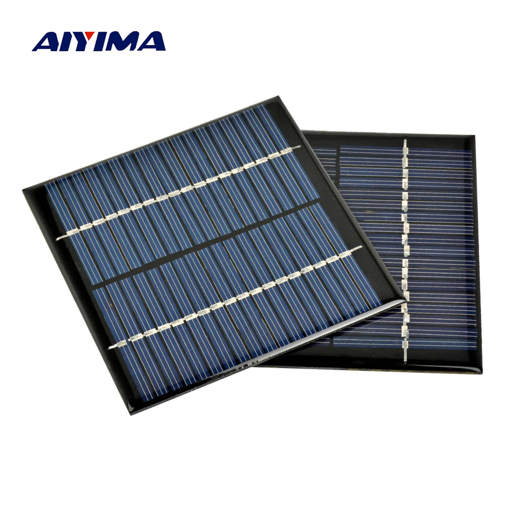 

AIYIMA 2Pcs 18V 1.2W Solar Panel DIY Photovoltaic Solar Cell Car Lamp Light Sun Power Solar battery 100*100mm Panneau Solaire
