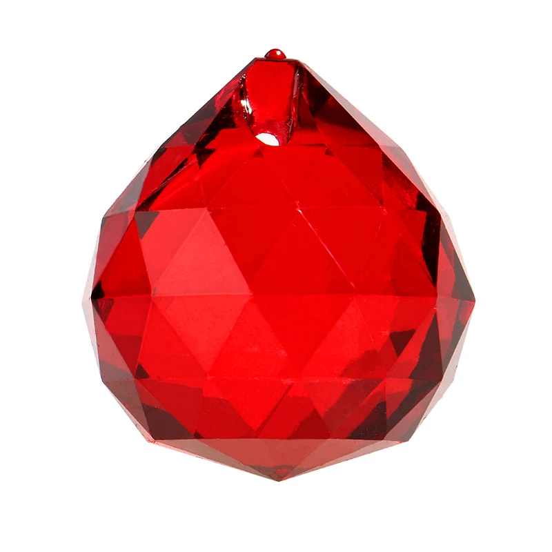

H&D Set of 10 Red Crystal Pendants For Chandeliers 20MM Faceted Ball Lighting Hanging Part Beauty Wedding/Home Lamp Decor