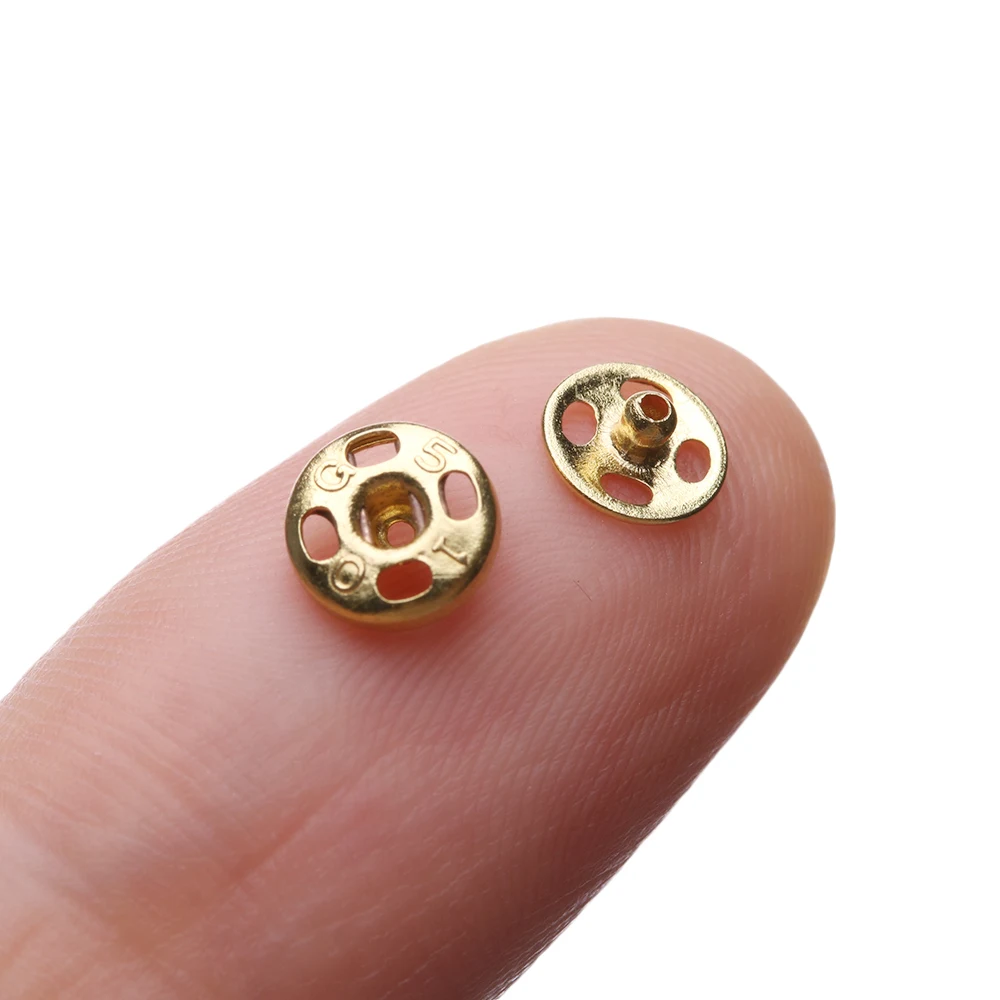 Doll Accessories 24 Pcs 5mm Mini Button Buckle For 1/6 Doll Clothes Metal Invisible Snap Handmade