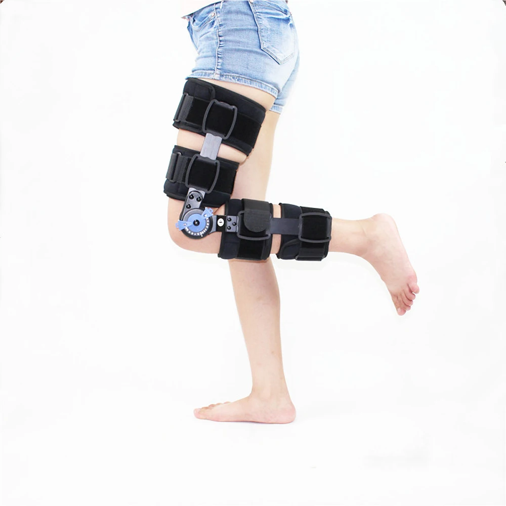 Шарнирная ортопедическая коленная скобка поддержка Регулируемая шина стабилизатор обертывание растяжение после-Op колено протектор расширение сустава Поддержка