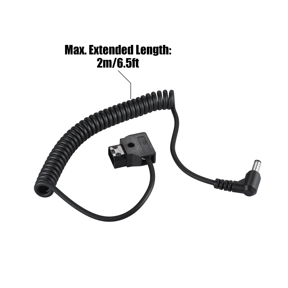 Andoer 2m/6.5ft D-Tap 2Pin Male to DC5.5*2.1mm Adapter Cable Extension Line for Anton V-Mount Battery DSLR Cage Rig Power Supply |