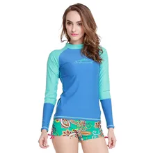 Женский гидрокостюм Rashguard UPF 50+ Удобная рубашка купальник с длинным рукавом Одежда для плавания футболка для серфинга