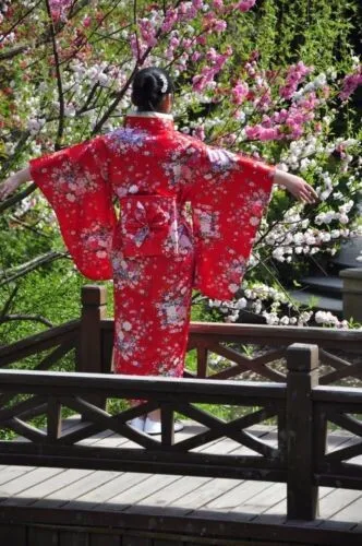 Новинка, хлопковый Халат-кимоно в стиле пиона, YukataJapanese Haori, костюм, платье с Obi Yukata высокого качества