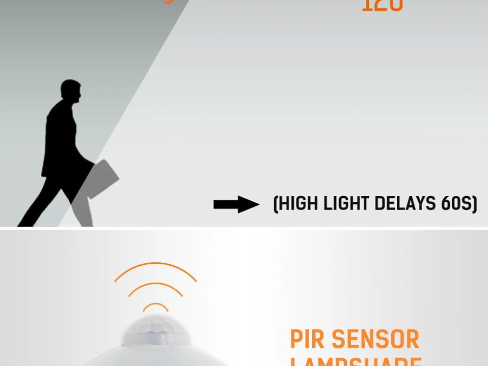 220-240 V PIR Светодиодная лампа с датчиком E27 светодиодный свет 9 W Smart Инфракрасный обнаружения тела светодиодный индикатор Движения