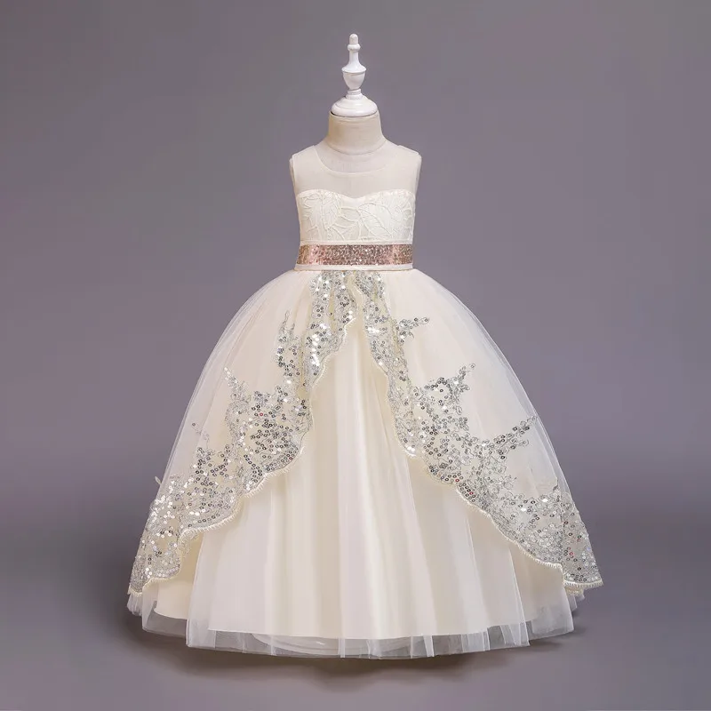 Детские Платья с цветочным узором для девочек; элегантное кружевное платье принцессы с вышивкой; детское вечернее платье; свадебное платье для девочек; Vestido