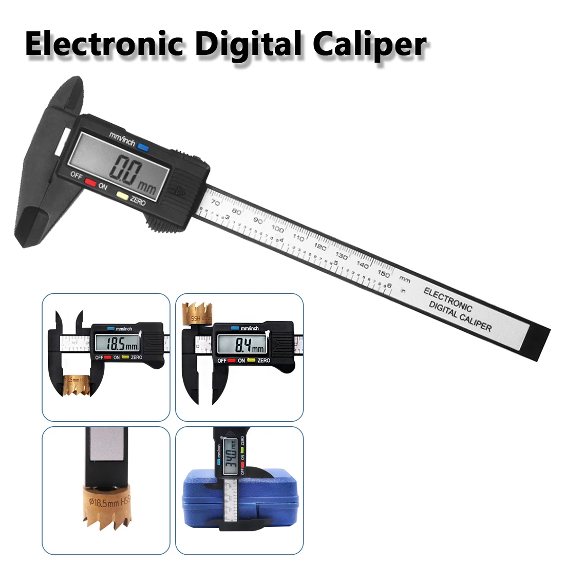 150mm//6inch LCD Digital Electronic Gauge Stainless Steel Vernier Caliper Ruler