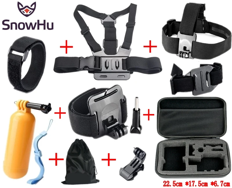 Аксессуары SnowHu для Gopro набор спортивной экшн камеры Go pro Hero 9 8 7 6 5 5S 4 yi 4k Экшн камера
