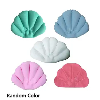

Bath Pillow Inflatable Terry Cloth Fan-shaped Neck Support Pillow Soft Spa Neck Bathtub Cushion Random Color