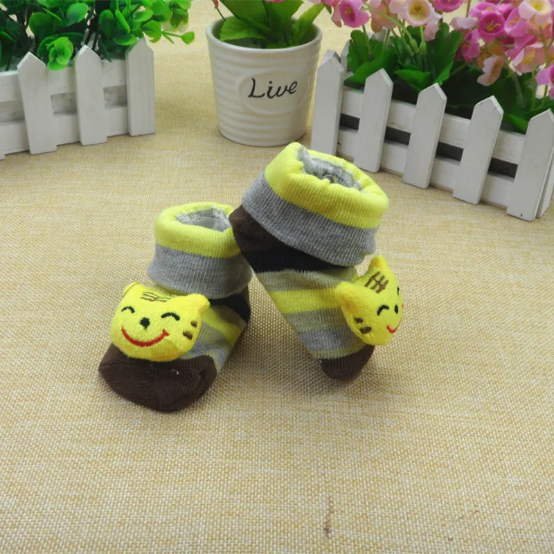 Хлопковые носки для малышей 0-12 месяцев, креативные нескользящие носки для малышей