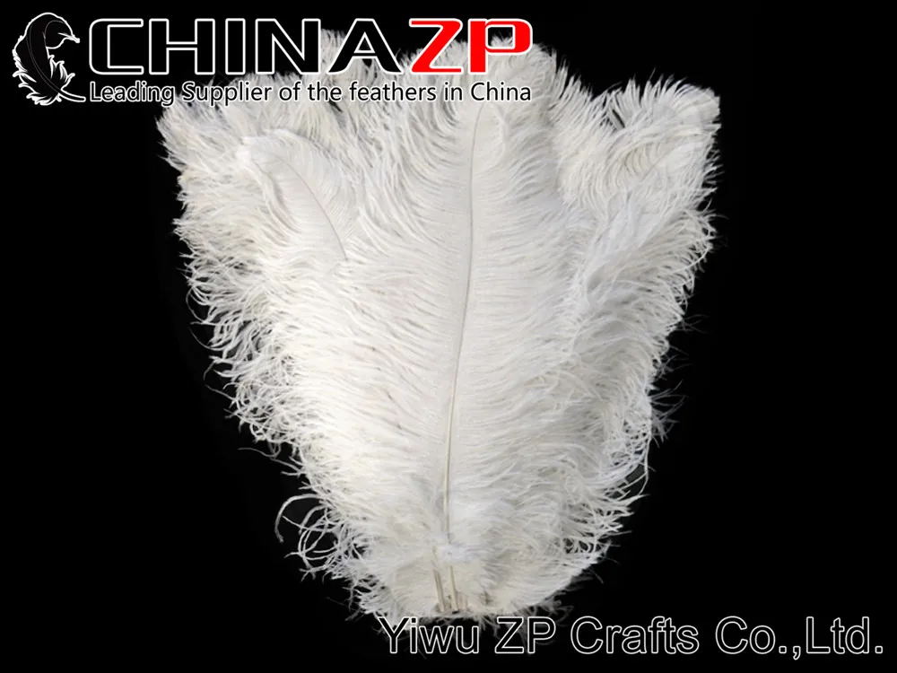 Ostrich Feathers, 10 Pieces - Large OFF WHITE Ostrich Plumes Dyed Drabs Feathers 19-2433