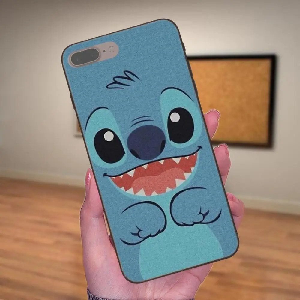 Мягкий Силиконовый ТПУ Черный протектор для Apple iPhone X XS Max XR 4 4S 5 5S SE 6 6S 7 8 Plus Lilo & Stitch