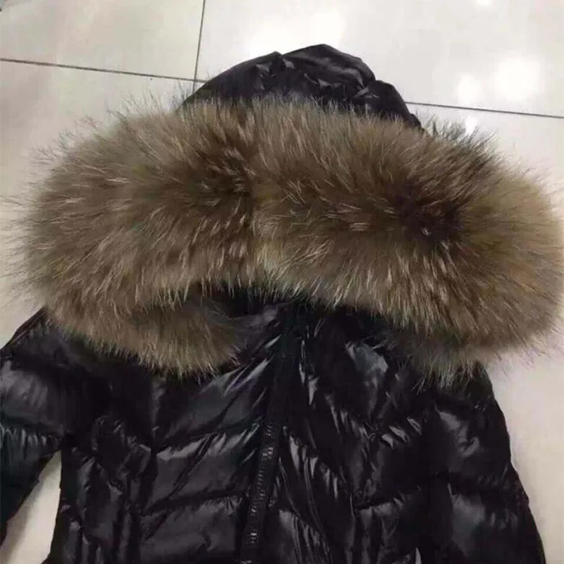 Зимнее черное пальто с большой звездой женская модная куртка пуховик на 90% белом
