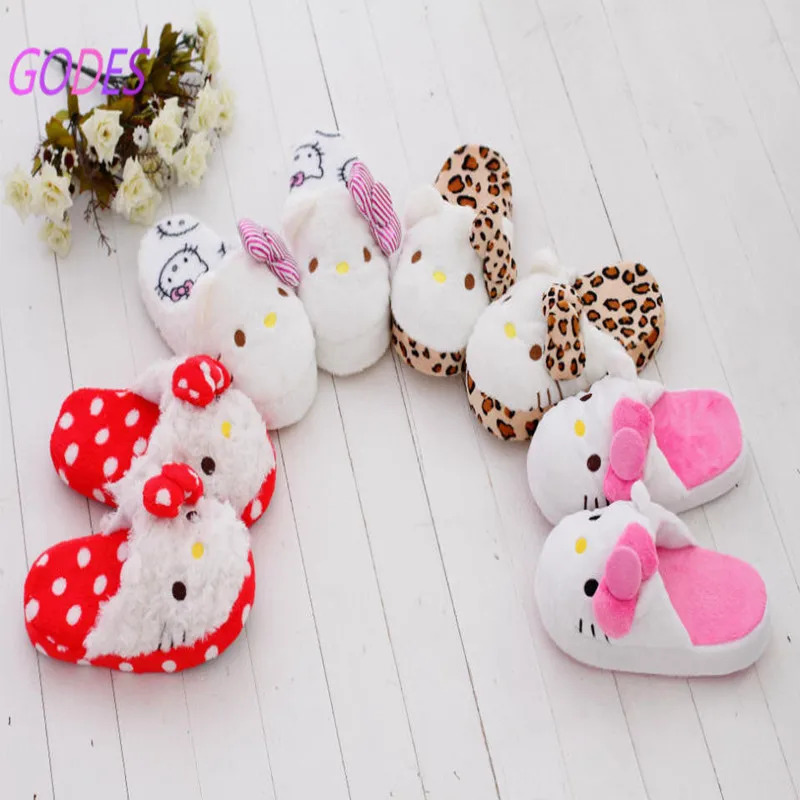 Lovely leopard Hello Kitty KT cat lady slippers bulk of home slippers
