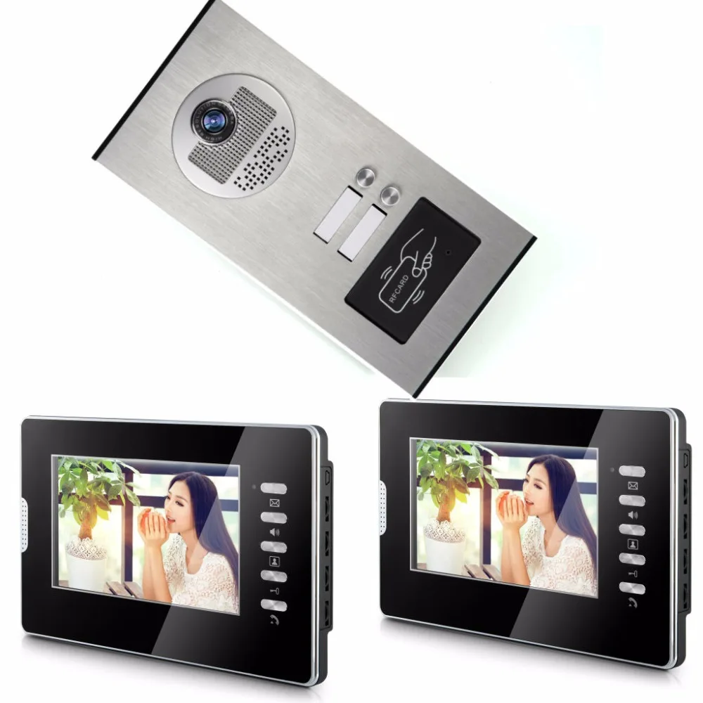 YobangSecurity 7 Inch Video Intercom Home Video Door Phone Doorbell Door Chime RFID Access Control System For 2 Unit Apartment YobangSecurity 7 Inch Video Intercom Home Video Door Phone Doorbell Door Chime RFID Access Control System For 2 Unit Apartment