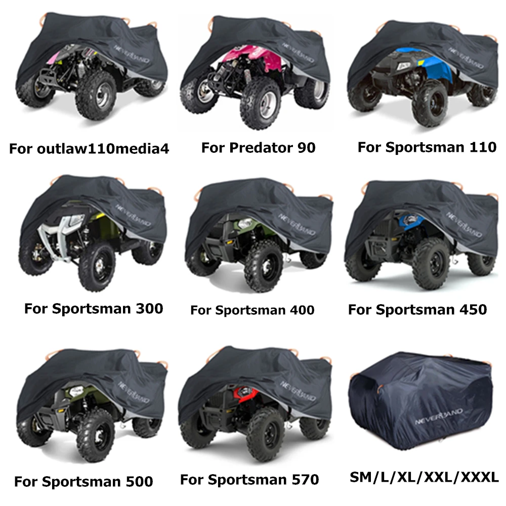 Quad Bike ATV Universal 190 T impermeable vehículo Scooter Kart moto cubre, M, L, XL, XXL, XXXL camuflaje negro