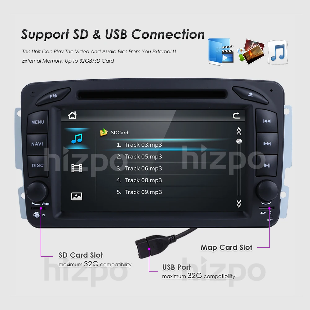 Sale Free Shipping HD 7" Touch Screen Car DVD Player for Benz W203 W208 W209 W463 Vito Viano Autoradio GPS Navigation MirrorLink DAB+ 17