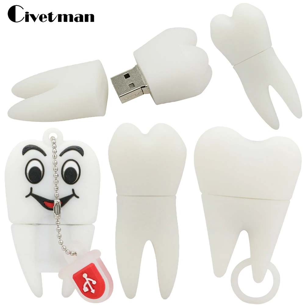 Real Capacity Tooth Shape USB Flash Drives 8GB 16GB 32GB 64GB Teeth Pen Drive 128GB USB Flash Memory Stick 256G External Storage 1gb 2gb 4gb 8gb 16gb 32gb usb flash drives 2 0 metal flash memory pen drive real capacity usb2 0 memory stick flash card u disk