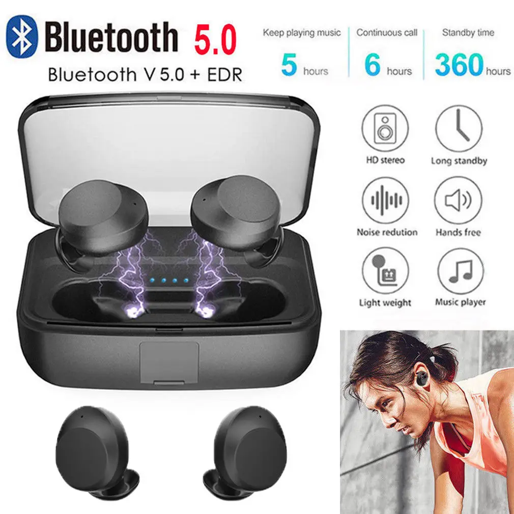 

Mini TWS Wireless Earbuds Bluetooth 5.0 Stereo Sound Inear Stereo Earphone With Charging Box Mic For Iphone Xiaomi
