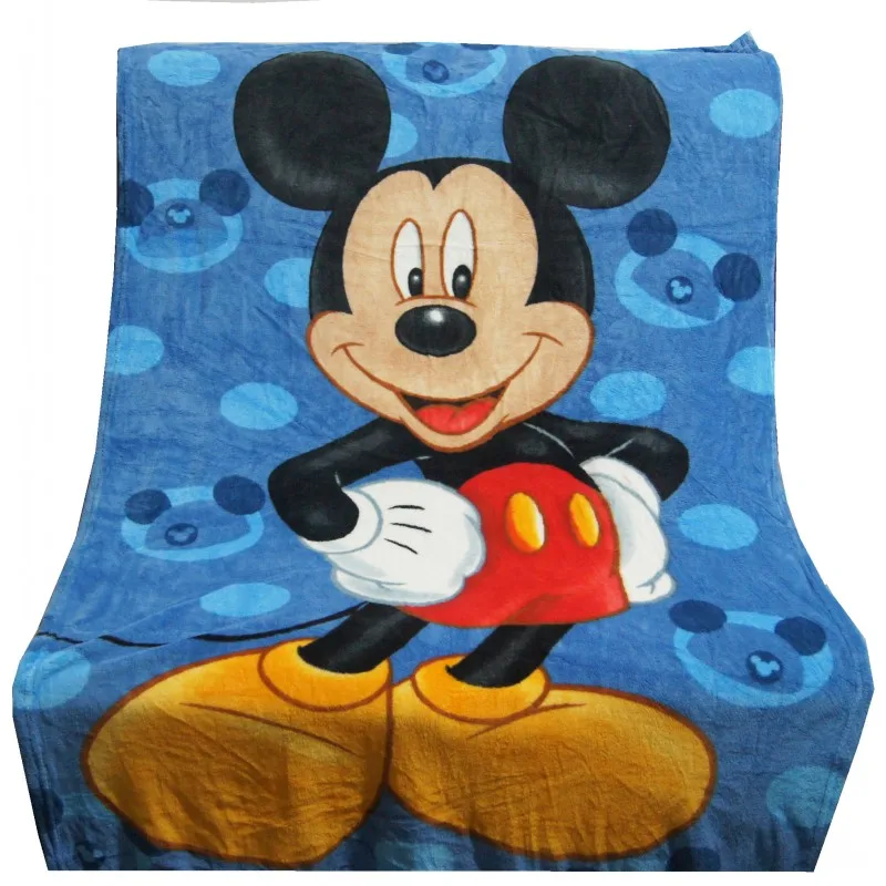 Disney Blue Mickey Mouse Coral Fleece Boys Summer Sleeping Cover Blanket Throw 100x140cm on Bed Sofa - Цвет: M1