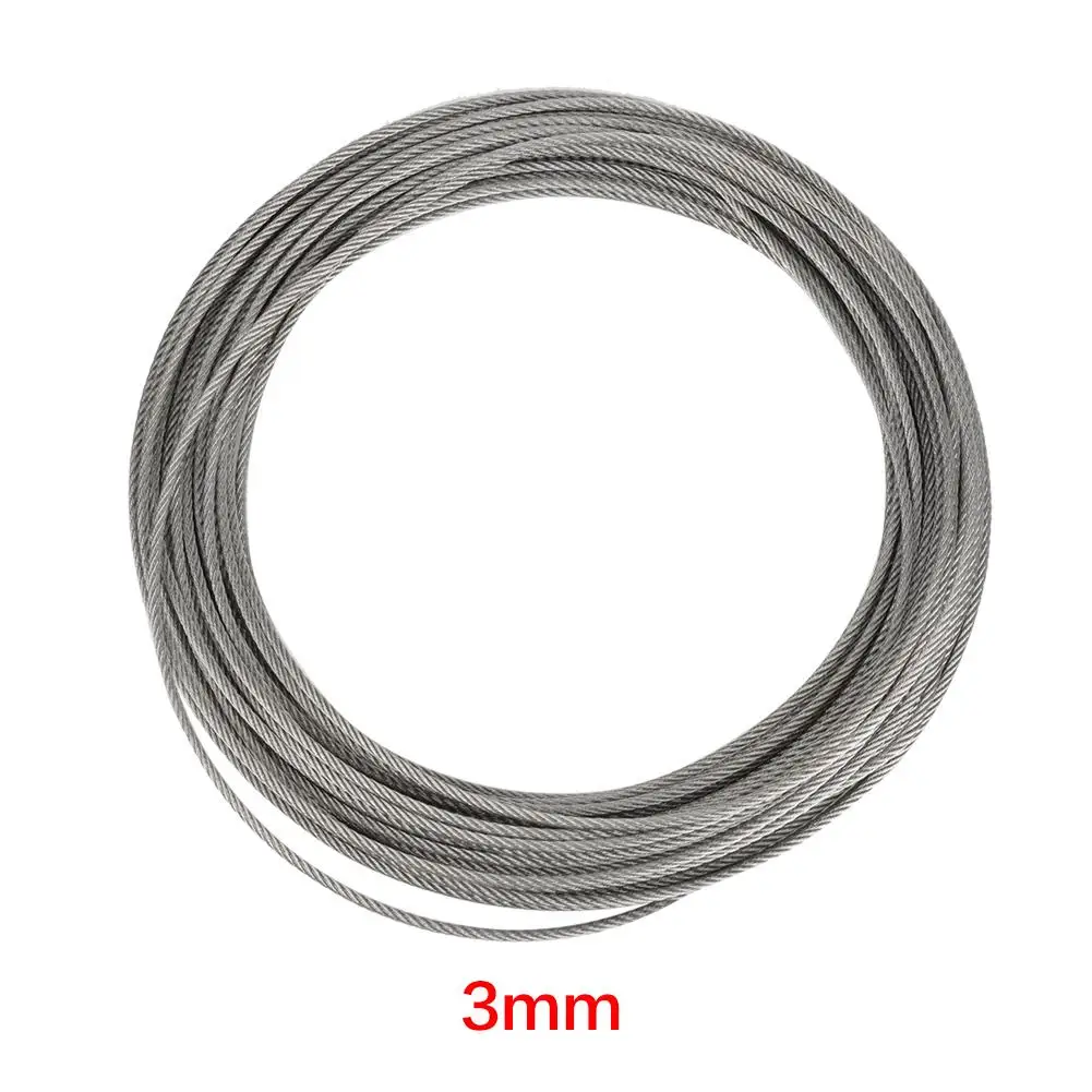 High Quality 1Pc 20m 304 Stainless Steel Cable Wire Rope Hard Steel Wire for Fishing Lifting 22.53mm