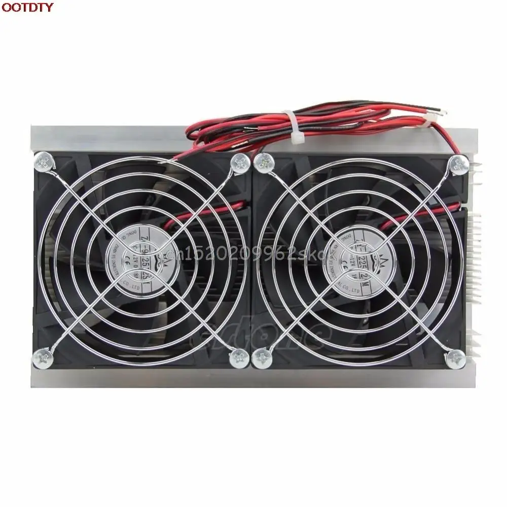 

Wholesale- DIY Thermoelectric Peltier Refrigeration Cooling System Kit Cooler Double Fan #H029#