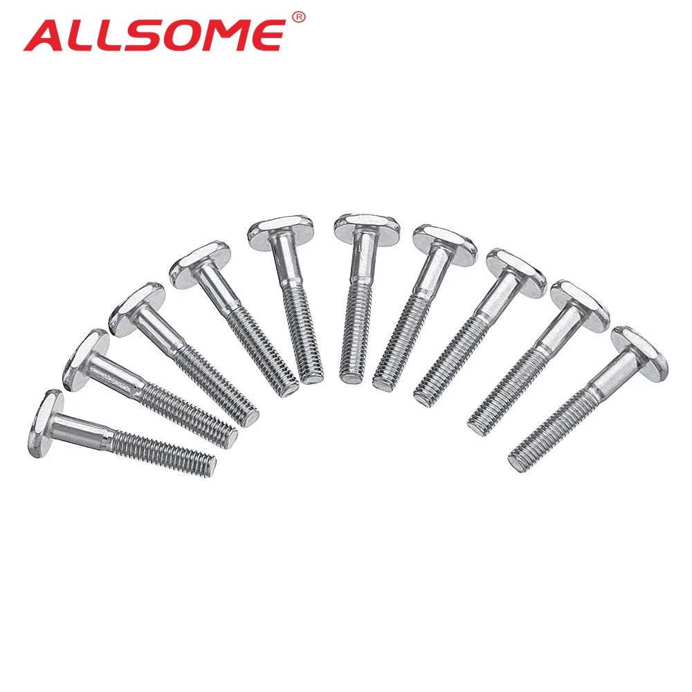  ALLSOME 10pcs M6x40mm T-Nut T Sliding Screws For 30 Series Miter Track Woodworking Tool HT2426