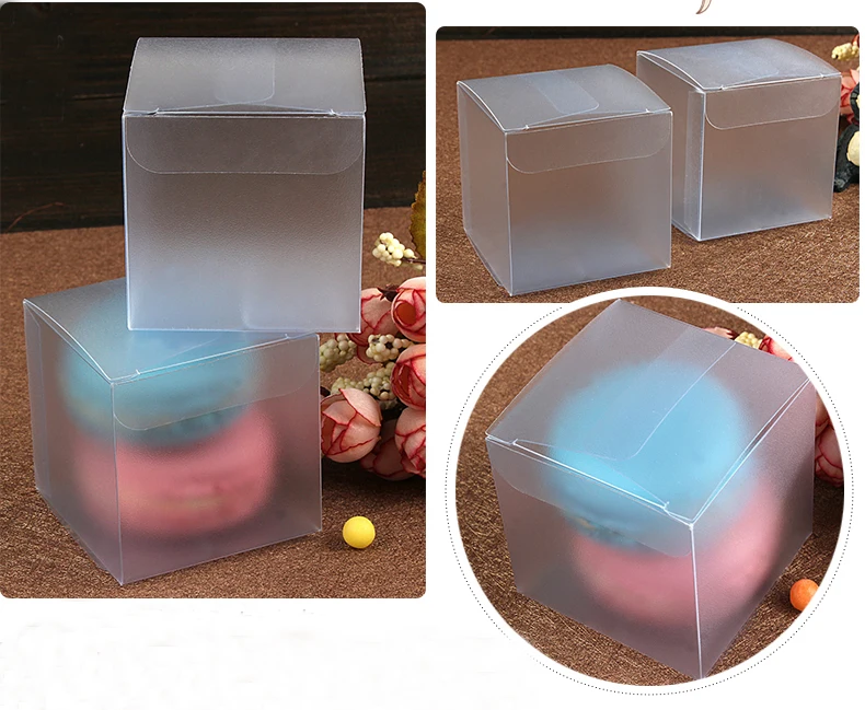 500pcs 6*6*6cm Frosted pvc box plastic clear box gift boxes for jewellery/Candy/food packaging