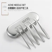 5 шт. набор игл для удаления угрей из нержавеющей стали с зажимом игла для удаления угрей игольчатый Пинцет для прыщей красоты прыщей экструзионный артефакт