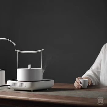 

New Simple Style Electric Kettle 700ml Mini White Handle Electric Tea Service Japanese Style Electric Furnace Water Boiler