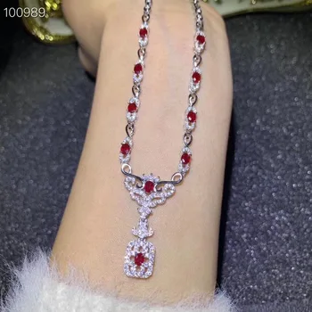 

Ruby necklace pendant Origin and natural and Real ruby 925 sterling silver For men or women jewelry