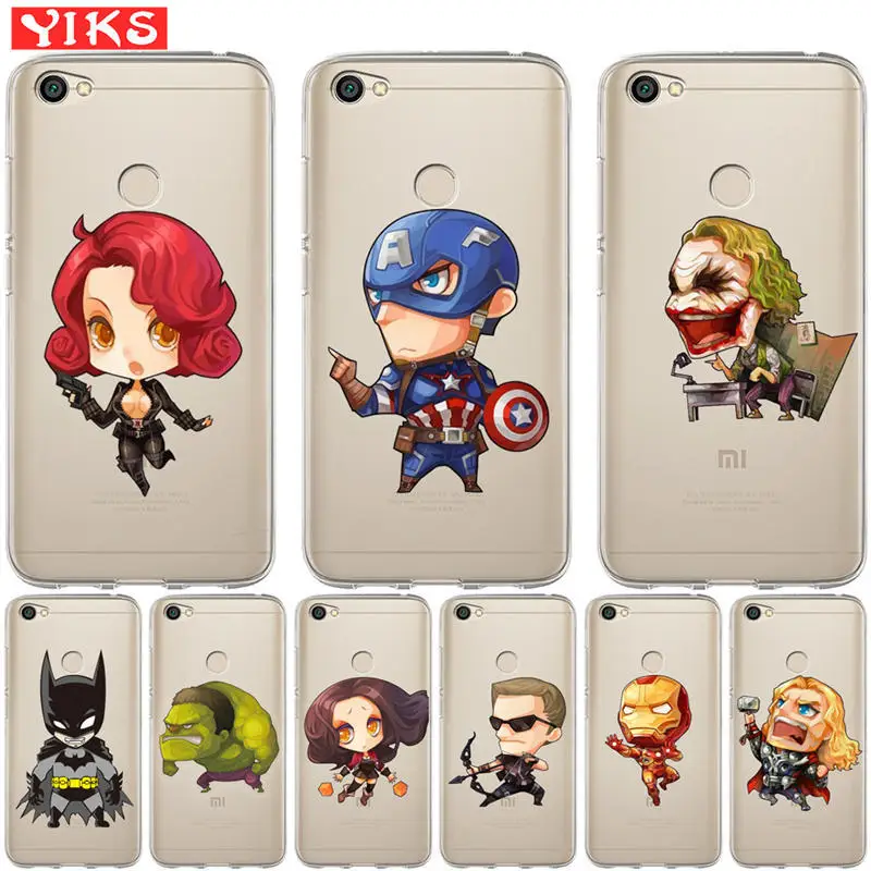 

Cute Batman Joker Case For Xiaomi Redmi 3S 4X Mi 6 A1 5X Note 3 4 4X 5A 5 Plus Pro Prime Cover Case Soft Silicone Coque Capinha
