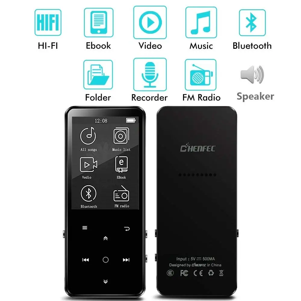 Сенсорная кнопка 16 ГБ MP3 музыкальный плеер с Bluetooth 4 0 2 дюймов TFT цветной экран без