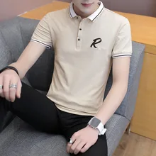 Рубашка поло с вышитыми буквами, хлопок, против морщин, повседневная, бизнес, гольф, теннис, топ, дышащий, высокое количество, 3XL, Новое поступление, распродажа