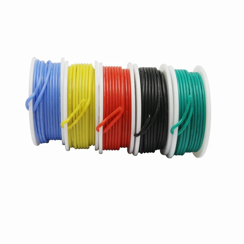 Striveda 22 24 26 AWG гибкий силиконовый прочный провод комплект коробка электрический провод 22 Калибр Монтажный провод 300 в кабель(19,6 фута каждого цвета