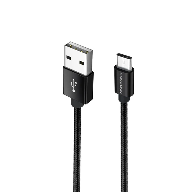 [Купить 1 получить 1]* Suntaiho usb type-C кабель для xiaomi redmi note 7 для samsung S9 S8 Plus USB-C 3,1 Быстрая зарядка USB Кабель зарядного устройства - Цвет: Black