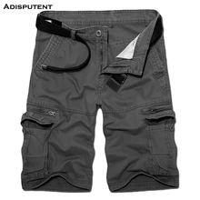 Aisputent мужские шорты до колена, рабочие шорты из хлопка с несколькими карманами, одноцветные шорты Карго, мужские прямые короткие рабочие брюки