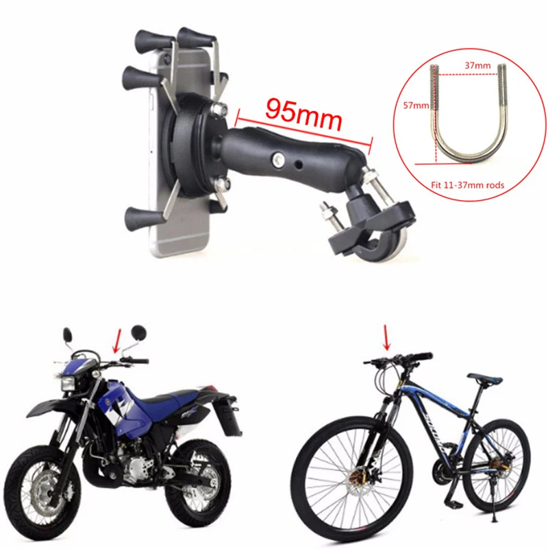 Fimilef Universal 360 Degree Adjustable Cell Phone Holder Motorcycle Bike Bicycle Bracket MotoHandle Grip