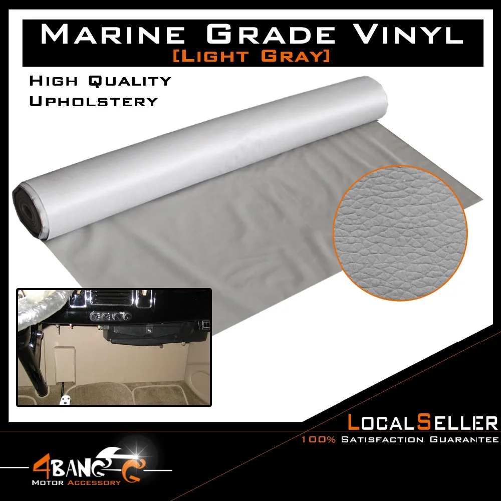 

Leatherette Vinyl Proof Pretector Fabric Upholstery Restore Car Boat Seat Mildew Light Grey