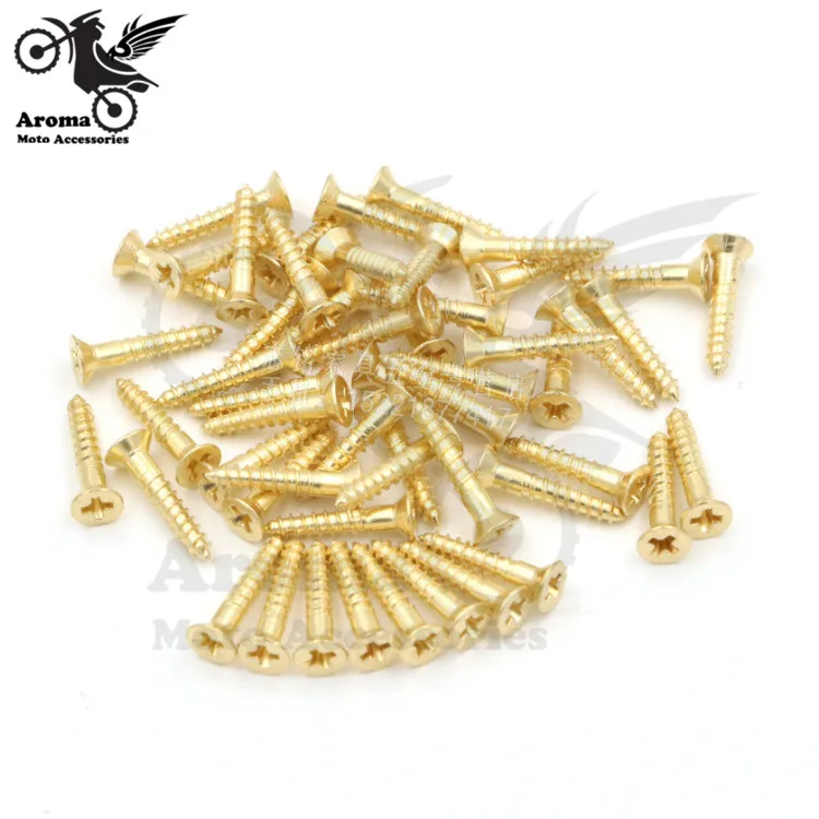 50pcs/lot golden motorcycle screws 3mm copper motorbike tip screw moto decal Ornamental