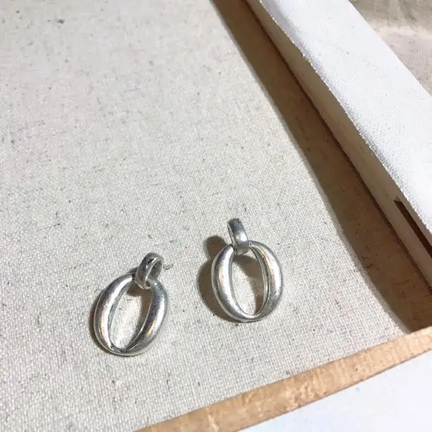 AOMU простые корейские золотые металлические серьги-кольца Aros большие круглые серьги для женщин геометрические серьги-обручи сережки Brincos Ювелирные изделия подарок - Окраска металла: B  2.5x1.8 CM