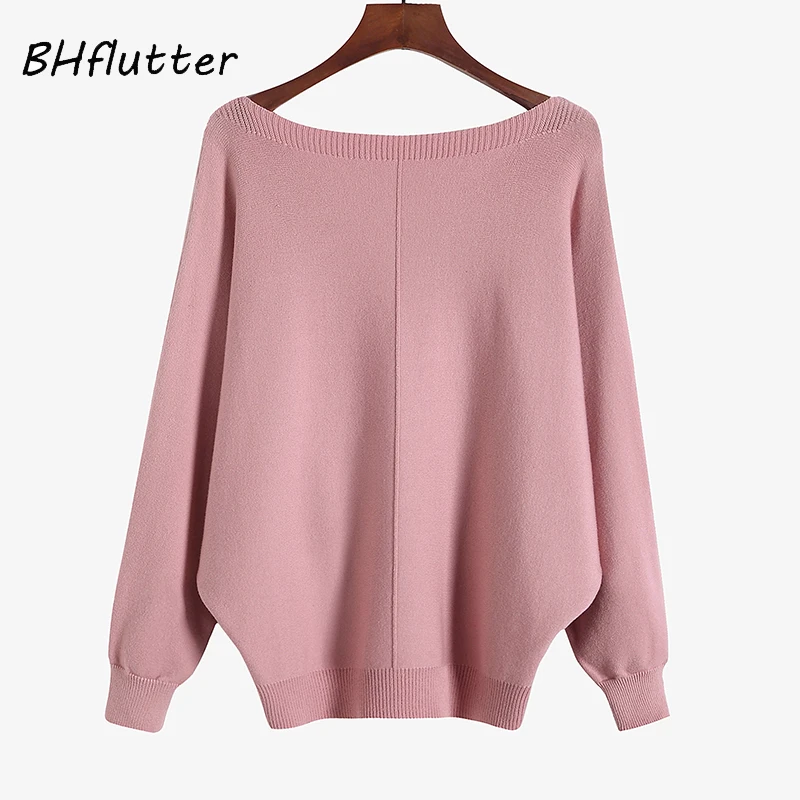 BHflutter Sueter mujer invierno зимний женский свитер, новинка, повседневные кашемировые свитера с рукавами летучая мышь, Женский вязаный джемпер, вязаная одежда