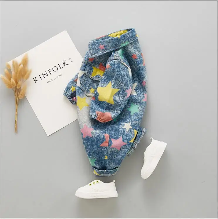 Ropa de bebé recién nacido otoño bebé Denim Rompers para niños mono de manga larga de impresión bebé Romper ropa bebe bebé traje 3-18 m Ropa de bebé recién nacido otoño bebé Denim Rompers para niños mono de manga larga de impresión bebé Romper ropa bebe bebé traje 3-18 m