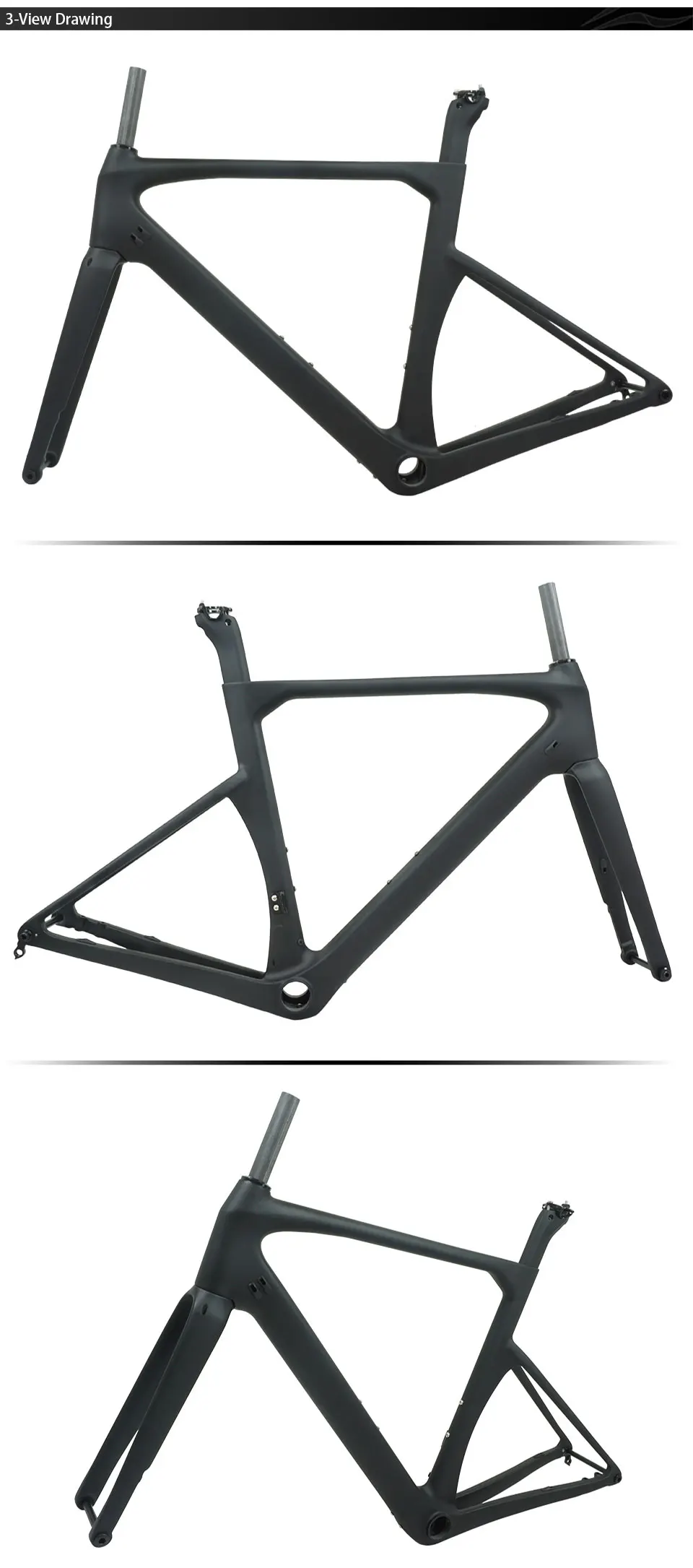 Discount Disc brake road carbon frame 2019 axle 142*12mm Di2 UD carbon fiber road  bicycle frameset disc brake 7