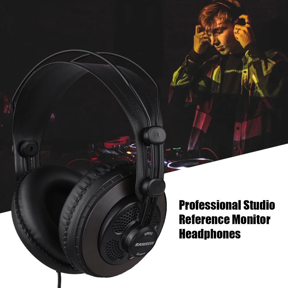 SAMSON SR850 Studio Reference Monitor наушники динамическая гарнитура Полуоткрытая конструкция для записи мониторинга воспроизведения музыки