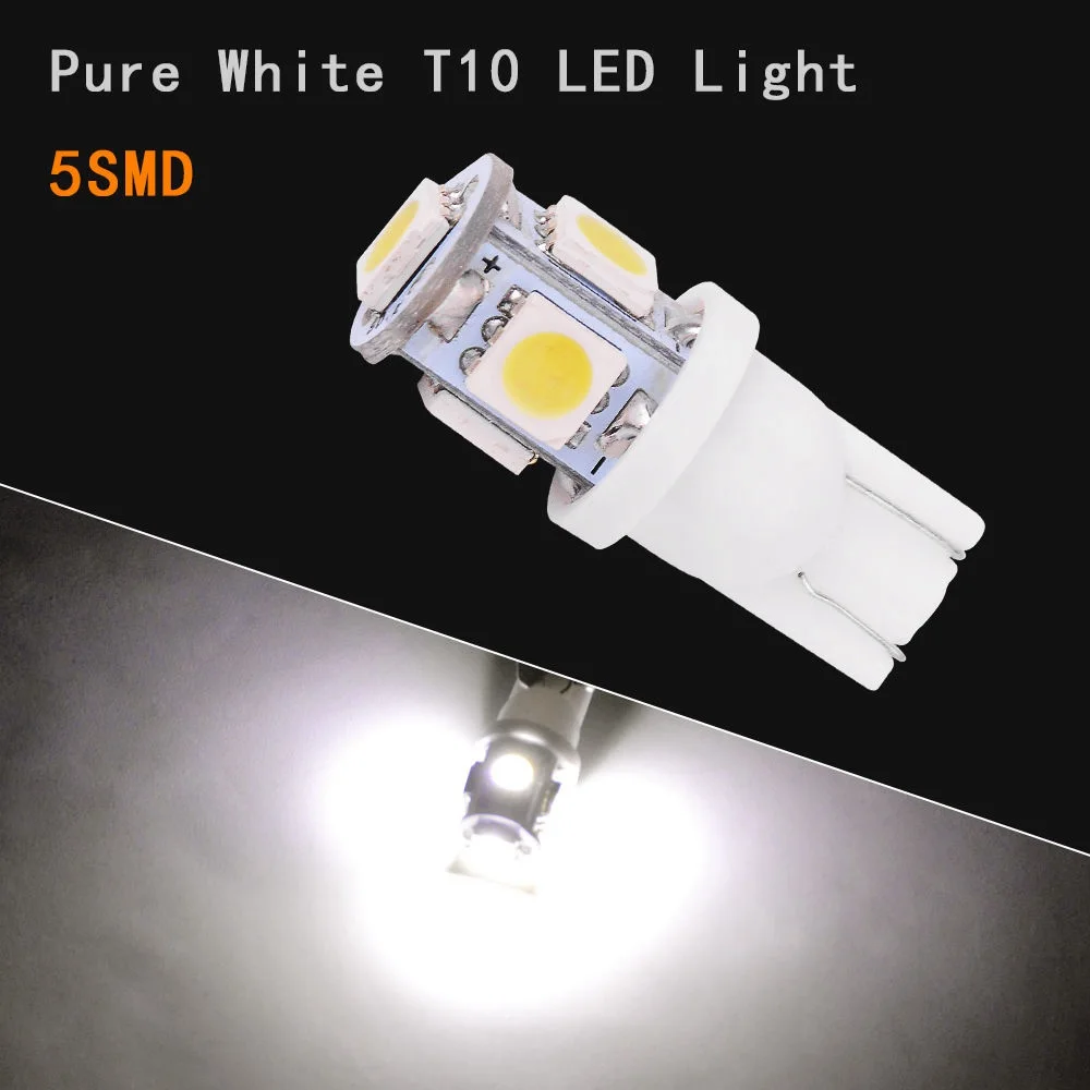 VicTsing Auto T10 Led White 194 W5W LED Car Super Bright Turn Side License Plate Light Lamp Bulb DC 12V Parking Light 6500K      (4)