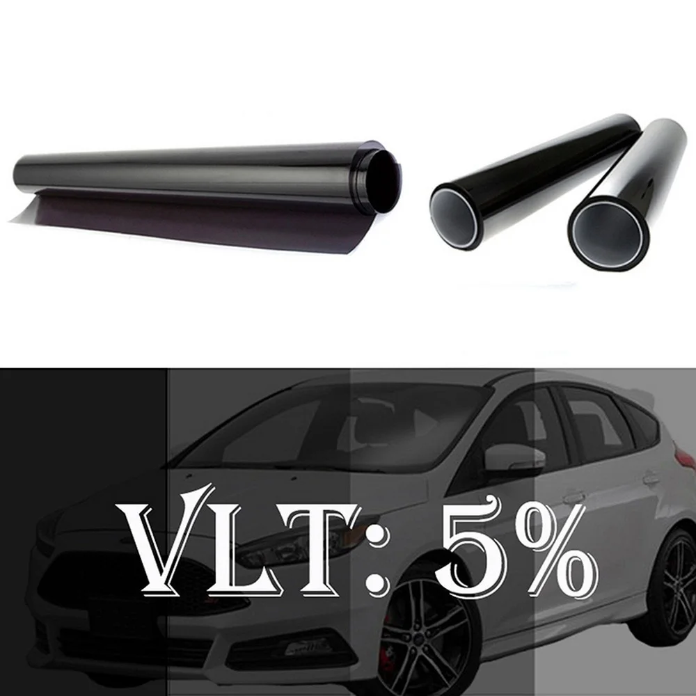 

Car Window Tint Glass Film Black Anti UV Protector VLT Roll with Scraper Summer Film Car Sticker Sunshade Transmittance 5%