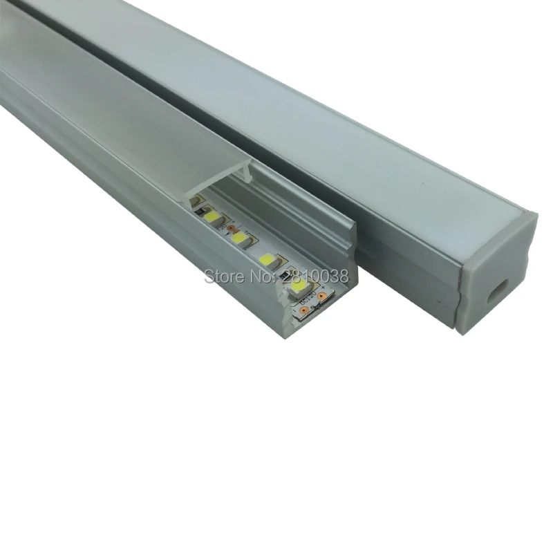 50 X 1M sady / čtvercový čtverec Eloxovaný hliníkový profil a hliníkový kanál AL6063 perfil pro hliníkové stěnové nebo podlahové osvětlení