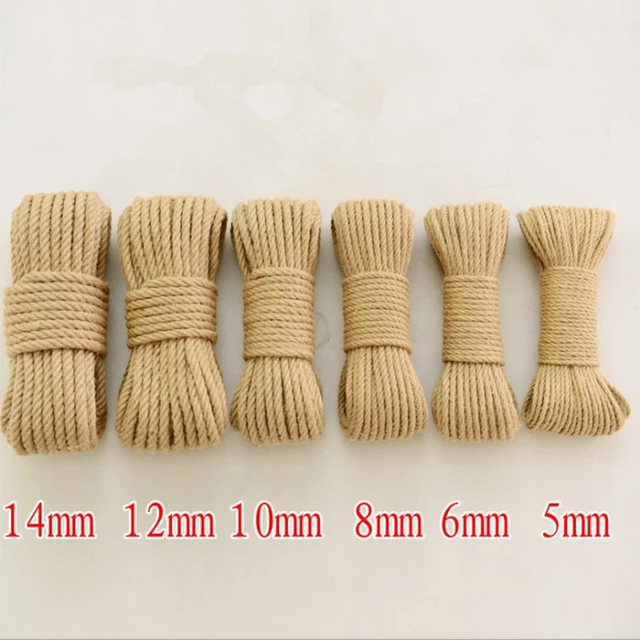 Corde de chanvre ficelle de jute 16 mm d'épaisseur, 10 mètres de long, pour  l